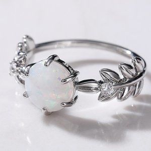 💥Dainty Opal CZ Silver Plated Beautiful Fashion Trendy Ring for Women,UNVN12033